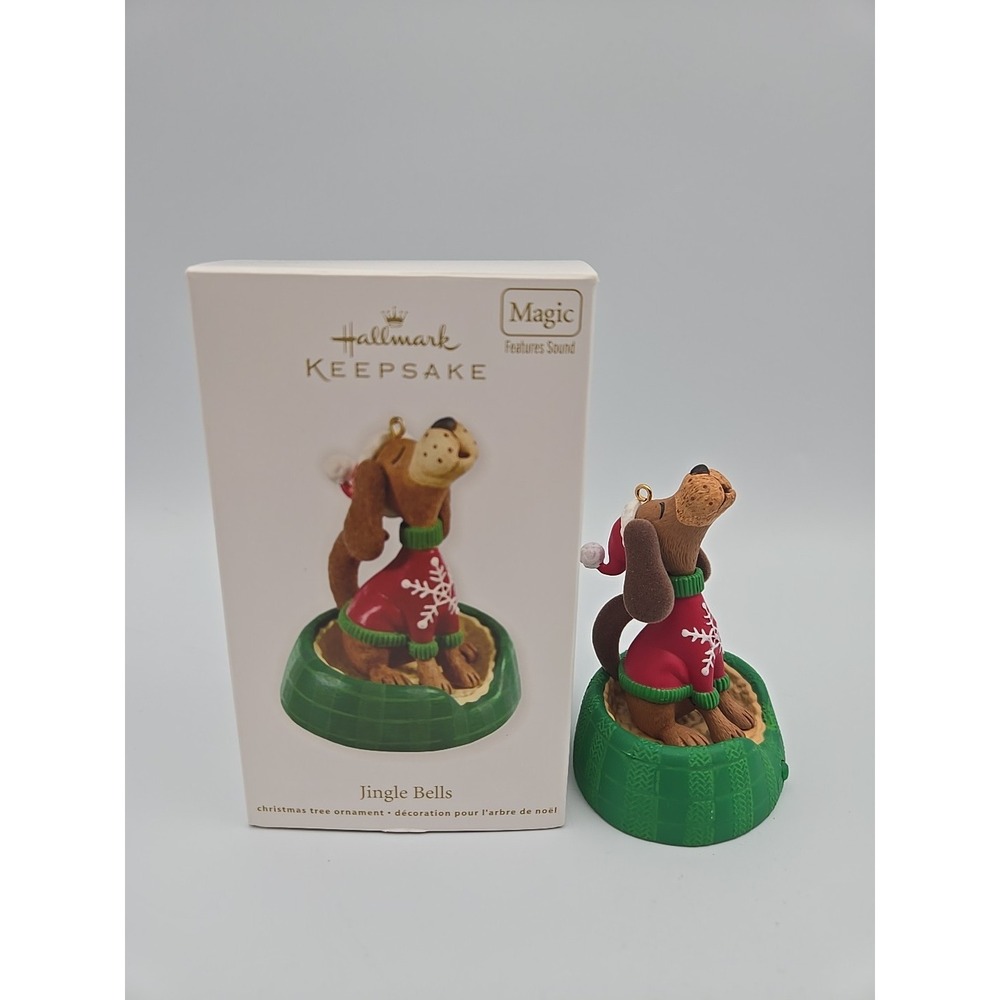Hallmark Keepaake Holiday Christmas‎ Ornament 2012 Jingle Bells Dog Singing